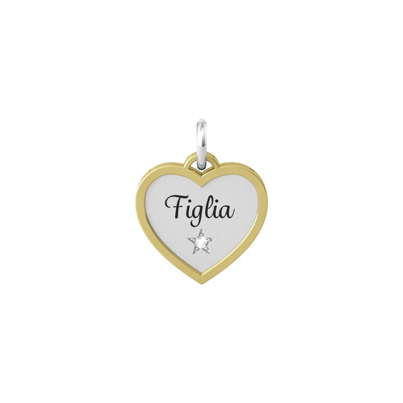 Kidult - Ciondolo In Acciaio 316L - Pvd Giallo - Cristalli