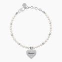 Kidult - Bracciale Perle Con Ciondolo Cuore - Mamma