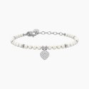 Kidult - Bracciale Con Perle E Cuore Cuore - Acciaio - Cristalli