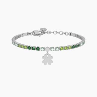 Kidult - Bracciale Tennis Verde - Quadrifoglio - Buona Fortuna