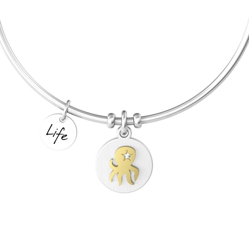 Kidult - Bracciale In Acciaio 316L - Pvd Gold - Cristallo
