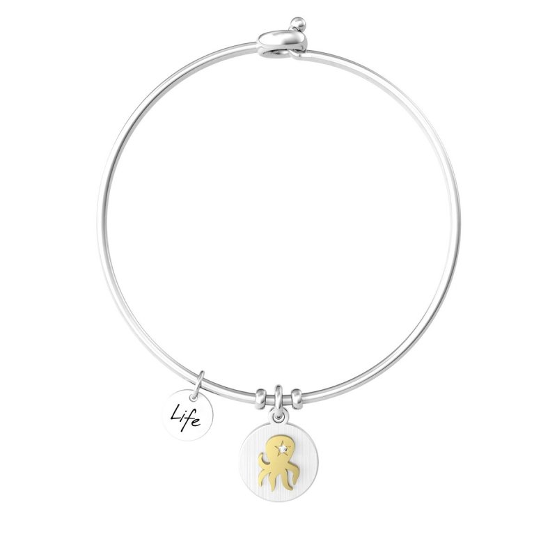 Kidult - Bracciale In Acciaio 316L - Pvd Gold - Cristallo