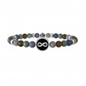 Kidult - Bracciale In Acciaio 316L - Pvd Nero - Pietre