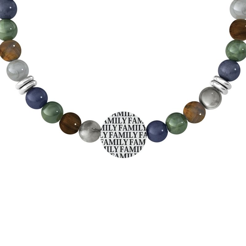 Kidult - Bracciale In Acciaio 316L - Pvd Nero - Pietre