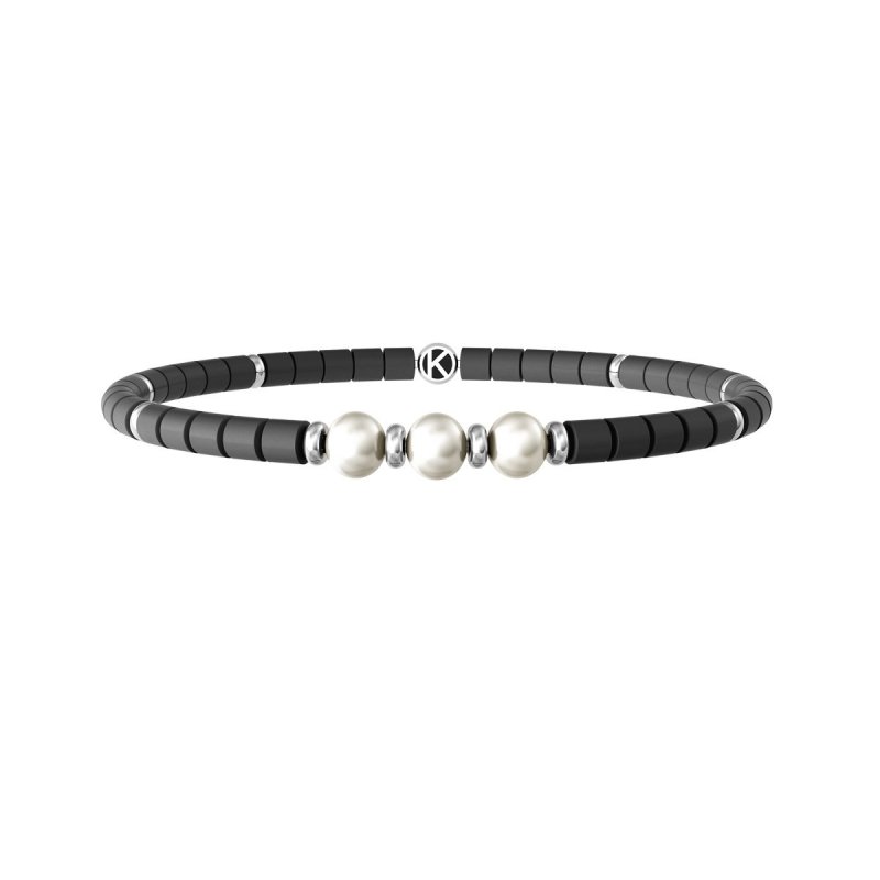 Kidult - Bracciale In Acciaio 316L - Pvd Nero - Ematite