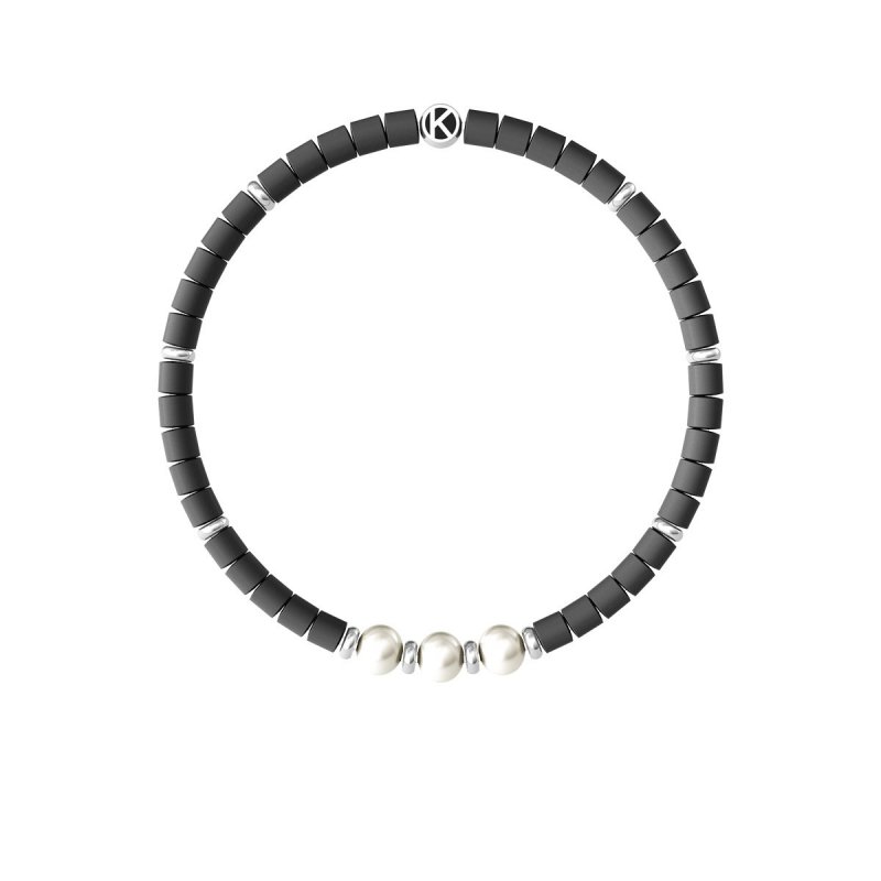 Kidult - Bracciale In Acciaio 316L - Pvd Nero - Ematite