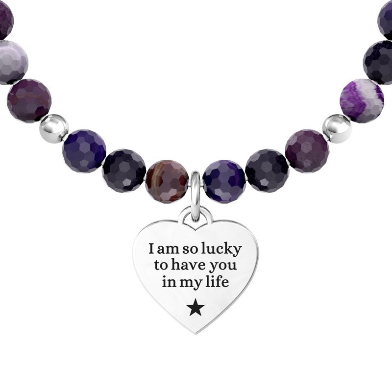 Kidult - Bracciale In Acciaio 316L - Agata - Cristalli