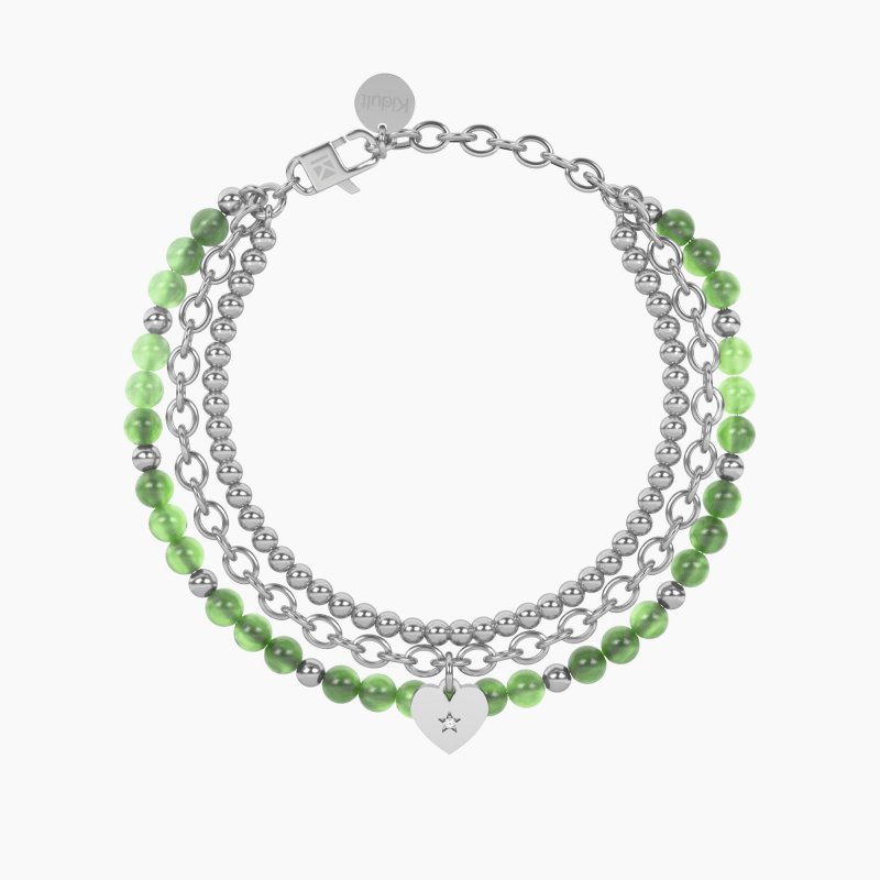 Kidult - Bracciale Giada Verde - Cuore - Amica