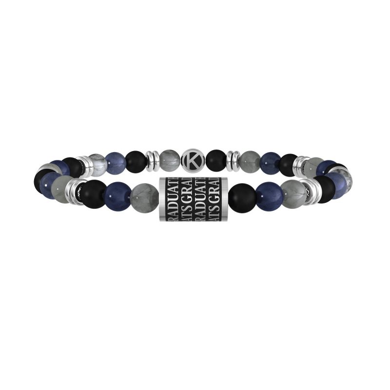 Kidult - Bracciale Pietre Multicolor - Acciaio 316L - Pvd Nero