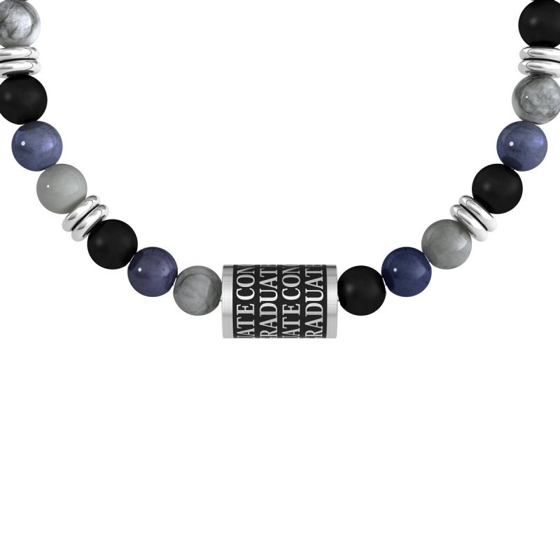 Kidult - Bracciale Pietre Multicolor - Acciaio 316L - Pvd Nero