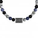 Kidult - Bracciale Pietre Multicolor - Acciaio 316L - Pvd Nero