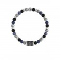 Kidult - Bracciale Pietre Multicolor - Acciaio 316L - Pvd Nero