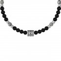Kidult - Bracciale Pietre Multicolor - Acciaio 316L - Pvd Nero