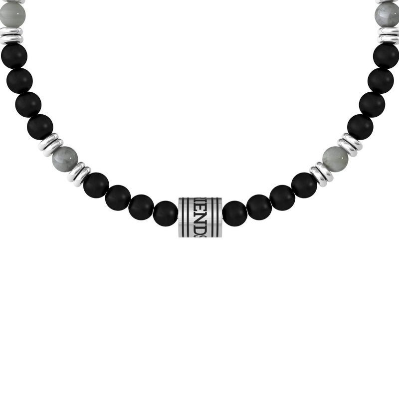 Kidult - Bracciale Pietre Multicolor - Acciaio 316L - Pvd Nero