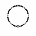 Kidult - Bracciale Pietre Multicolor - Acciaio 316L - Pvd Nero