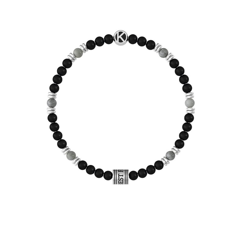 Kidult - Bracciale Pietre Multicolor - Acciaio 316L - Pvd Nero