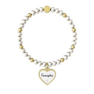 Kidult - Bracciale In Acciaio 316L - Pvd Giallo - Perle