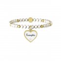 Kidult - Bracciale In Acciaio 316L - Pvd Giallo - Perle