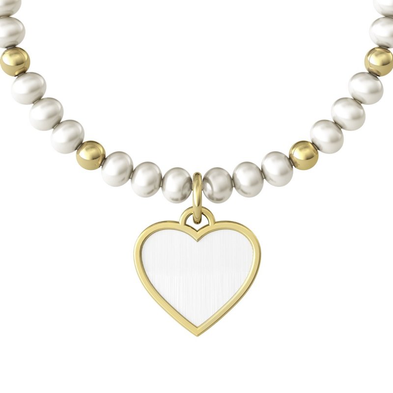 Kidult - Bracciale In Acciaio 316L - Pvd Giallo - Perle