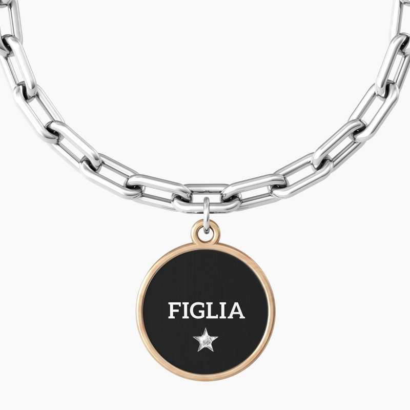 Kidult - Bracciale Figlia Felicità - Acciaio - Comfort Fit
