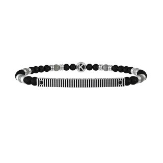 Kidult - Bracciale Pietre Multicolor - Acciaio 316L - Pvd Nero