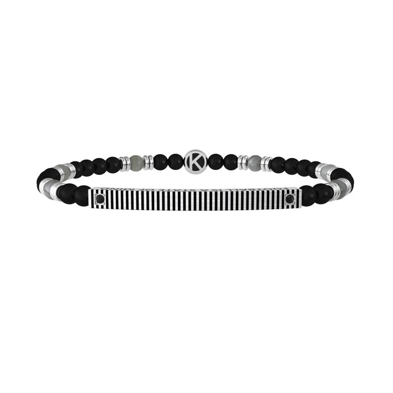 Kidult - Bracciale Pietre Multicolor - Acciaio 316L - Pvd Nero