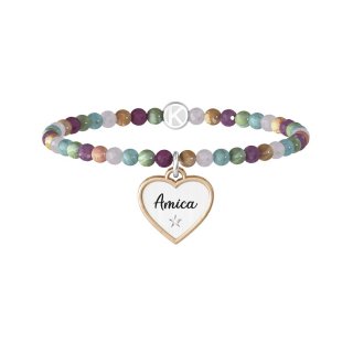Kidult - Bracciale Pietre Multicolor - Acciaio 316L - Pvd Rosé
