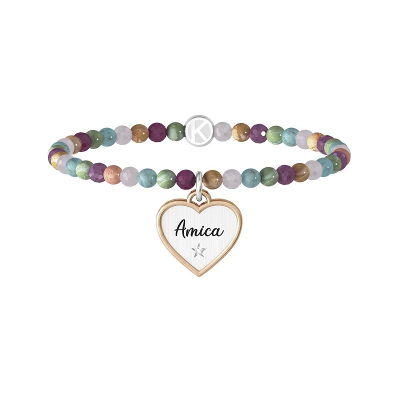 Kidult - Bracciale Pietre Multicolor - Acciaio 316L - Pvd Rosé