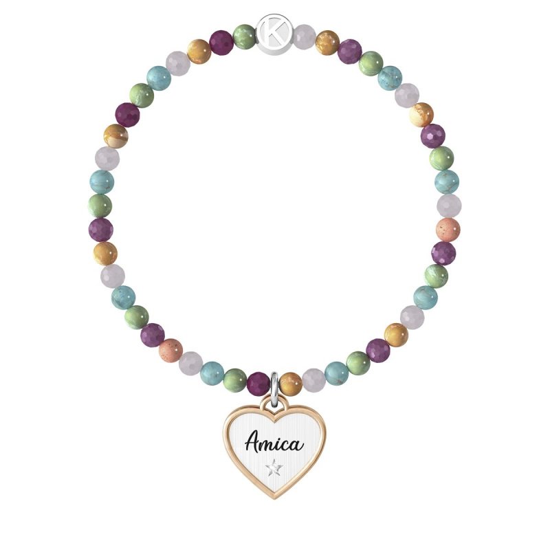Kidult - Bracciale Pietre Multicolor - Acciaio 316L - Pvd Rosé