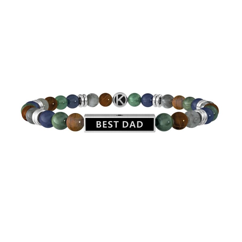 Kidult - Bracciale Pietre Multicolor - Acciaio 316L - Best Dad
