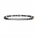 Kidult - Bracciale Pietre Multicolor - Acciaio 316L - Pvd Nero