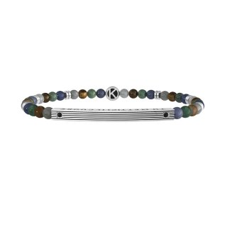 Kidult - Bracciale Pietre Multicolor - Acciaio 316L - Pvd Nero