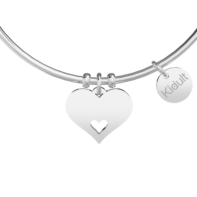 Kidult - Bracciale Bangle - Acciaio 316L - Ciondolo Cuore