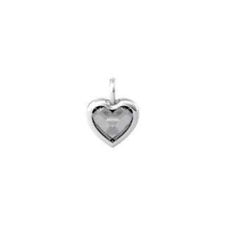 Kidult - Ciondolo In Acciaio 316L - Taglio Cuore - Glass Grigio