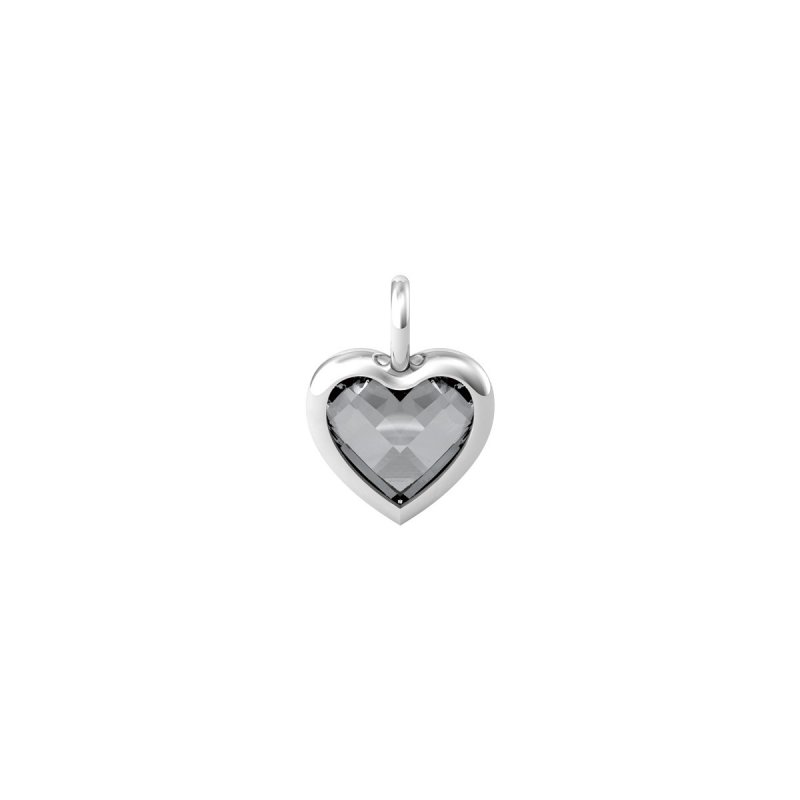 Kidult - Ciondolo In Acciaio 316L - Taglio Cuore - Glass Grigio