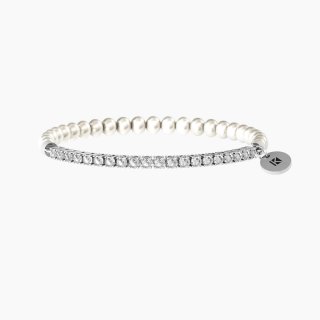 Kidult - Bracciale Elastico Tennis - Acciaio - Perle