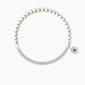 Kidult - Bracciale Elastico Tennis - Acciaio - Perle