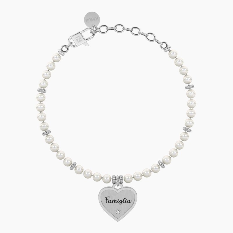Kidult - Bracciale Perle Con Ciondolo Cuore - Famiglia