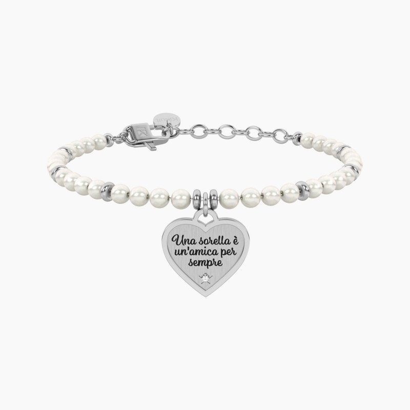 Kidult - Bracciale Perle Con Ciondolo Cuore - Sorella