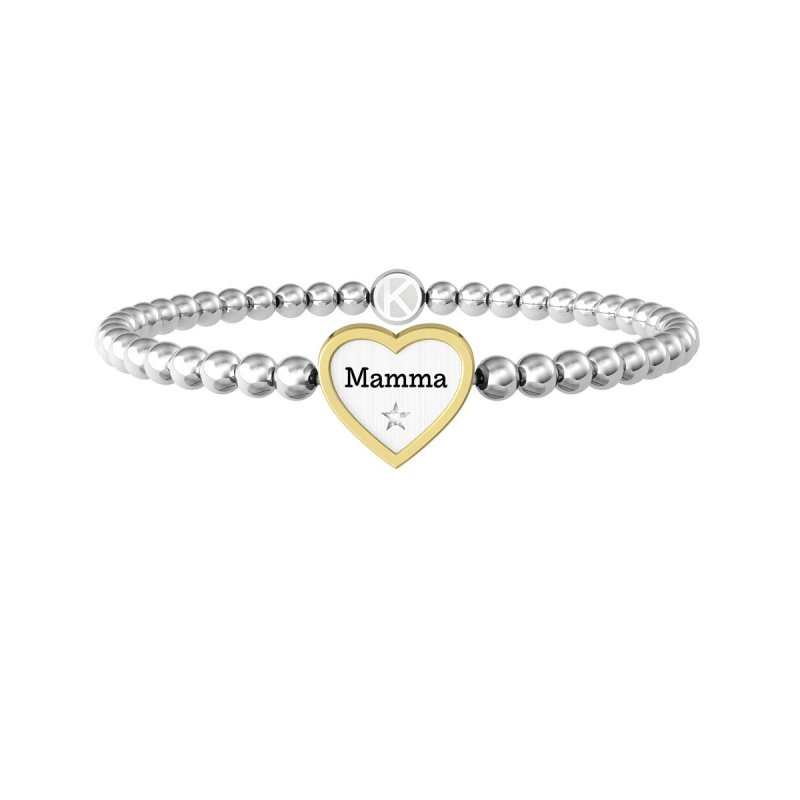 Kidult - Bracciale In Acciaio - Pvd Giallo - Cristalli