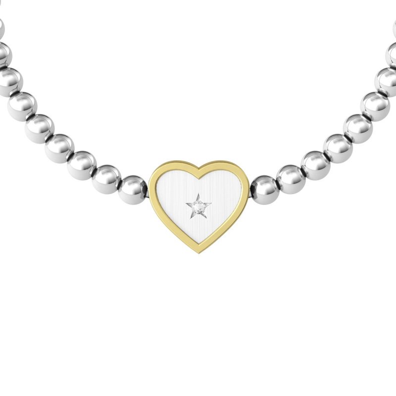 Kidult - Bracciale In Acciaio - Pvd Giallo - Cristalli