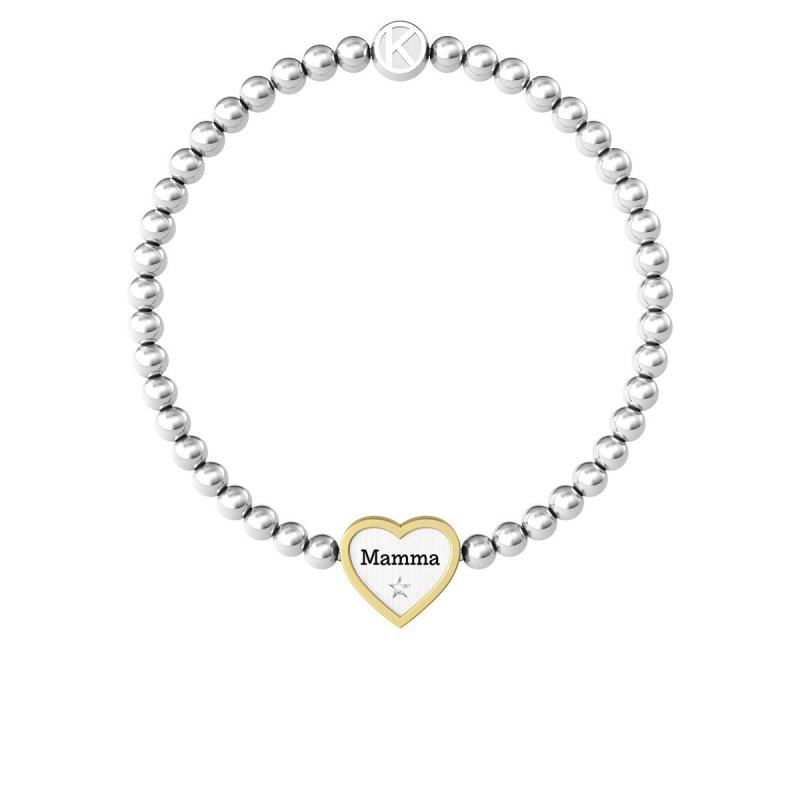 Kidult - Bracciale In Acciaio - Pvd Giallo - Cristalli