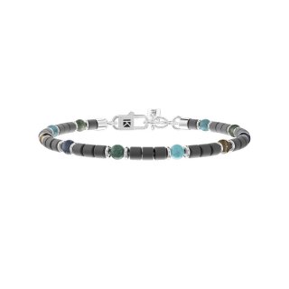 Kidult - Bracciale In Acciaio 316L Pietre - Turchese - Sodalite Blu