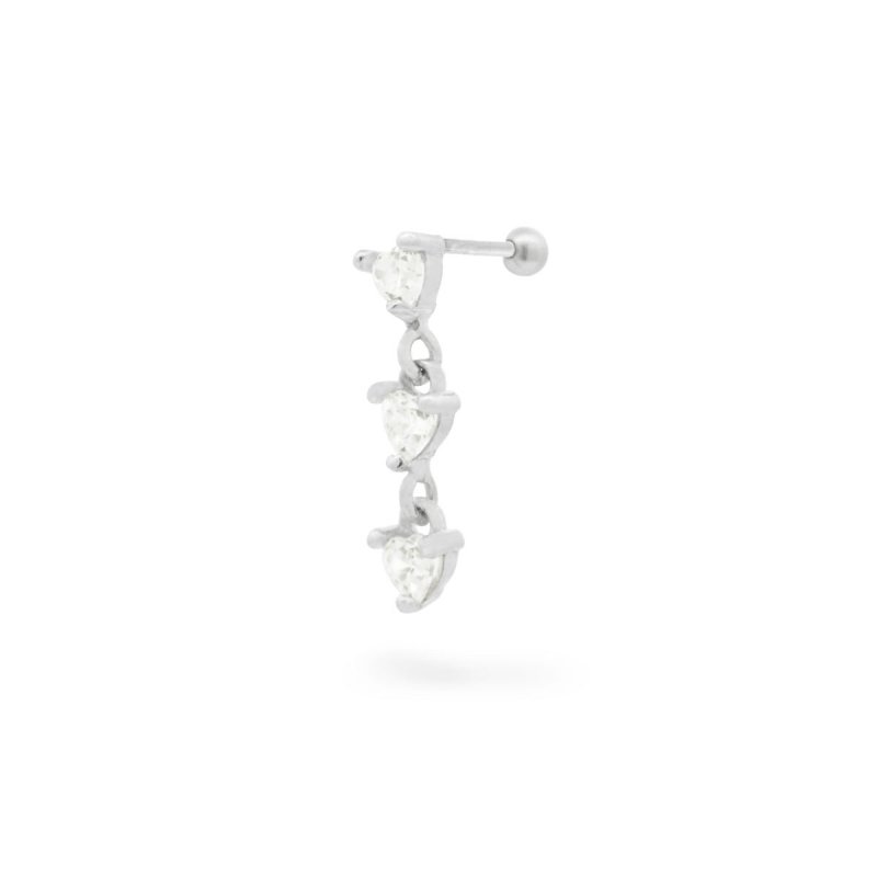 Helix Piercing Triple Hearts