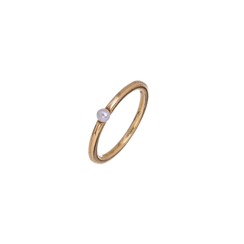Alisia - Anello Pearly Simple - Oro / Perla