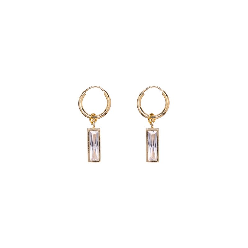 Alisia - Orecchino In Argento 925 - Zircone Rettangolare