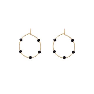 Alisia - Orecchini Crystal Bead Midi - Oro / Nero