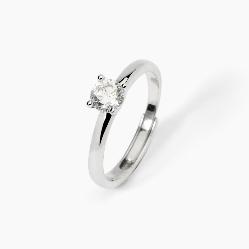 Mabina - Anello Solitario - Argento - Zircone