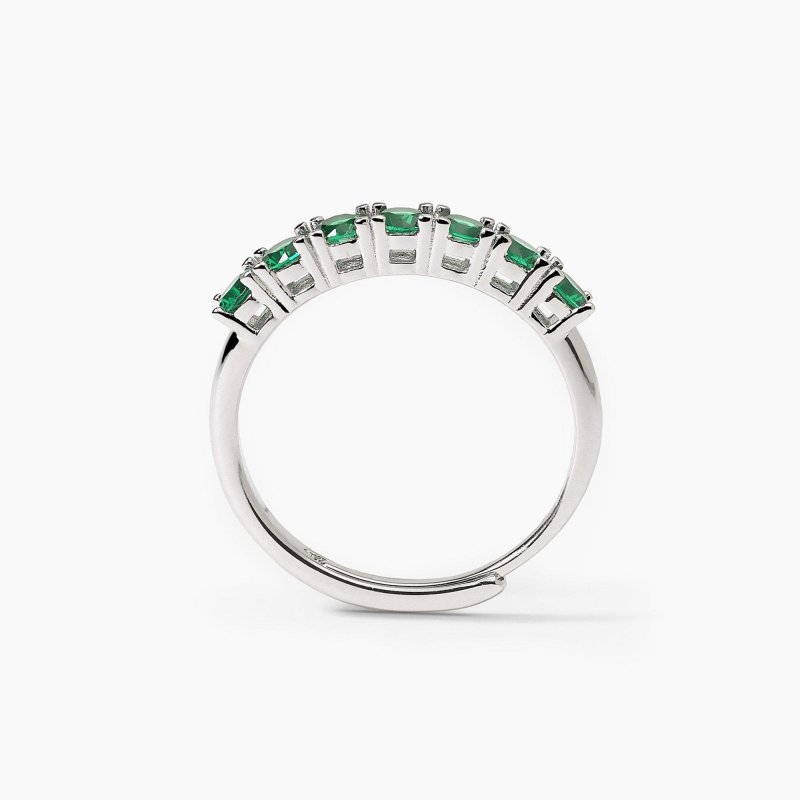 Mabina - Anello Soirée - Argento - Smeraldi Sintetici