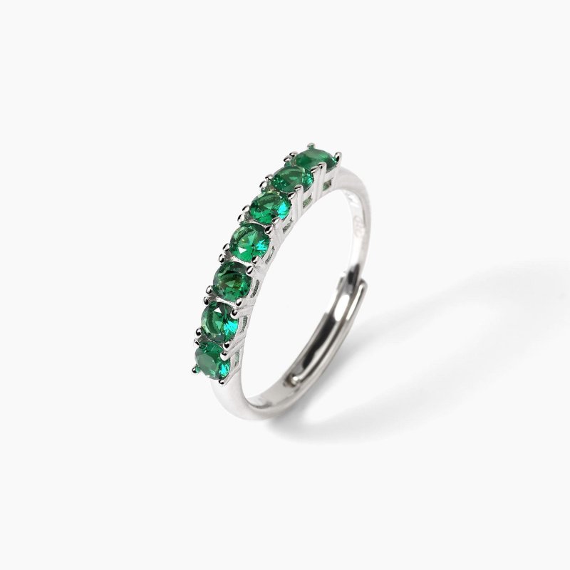 Mabina - Anello Soirée - Argento - Smeraldi Sintetici